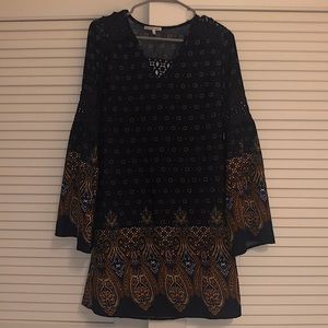 Printed Long Sleeve Dress